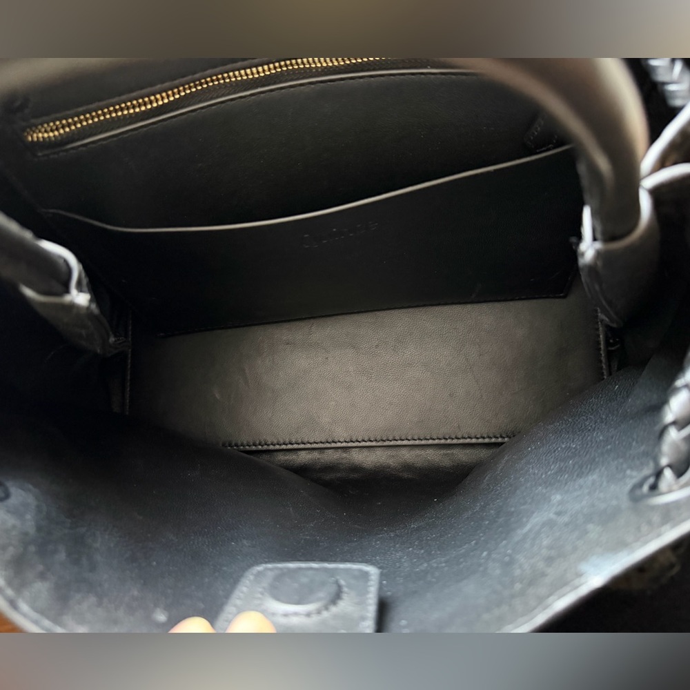 Quince Italian Leather Handwoven Satchel in black - Picture 10 of 16